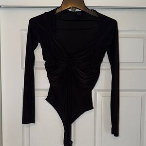 Forever 21 Black Long Sleeve Bodysuit